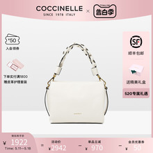 【520礼物】COCCINELLE/可奇奈尔BOHEME牛皮纯色单肩手提托特包