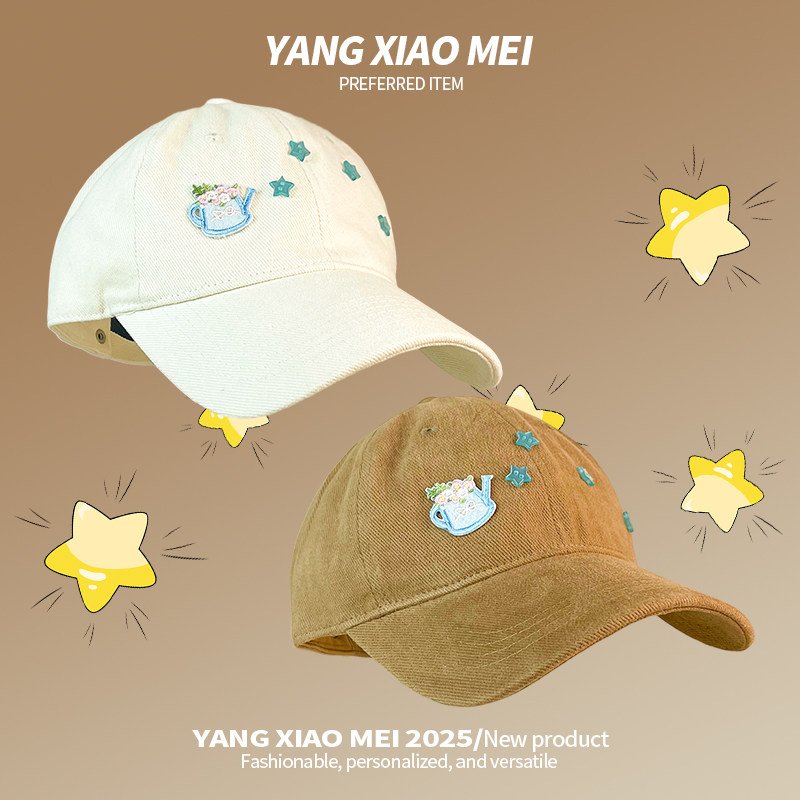 卡通图案百搭显脸小软顶棒球帽