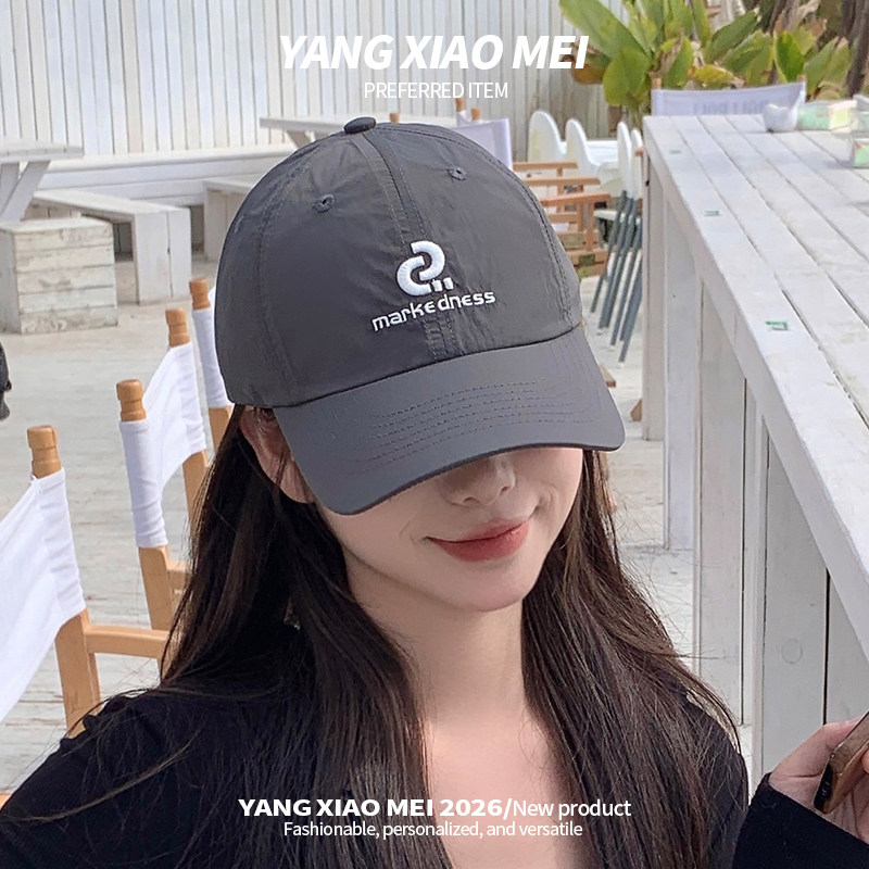 春夏季透气速干棒球帽字母刺绣大头围防晒遮阳鸭舌帽子男女通用