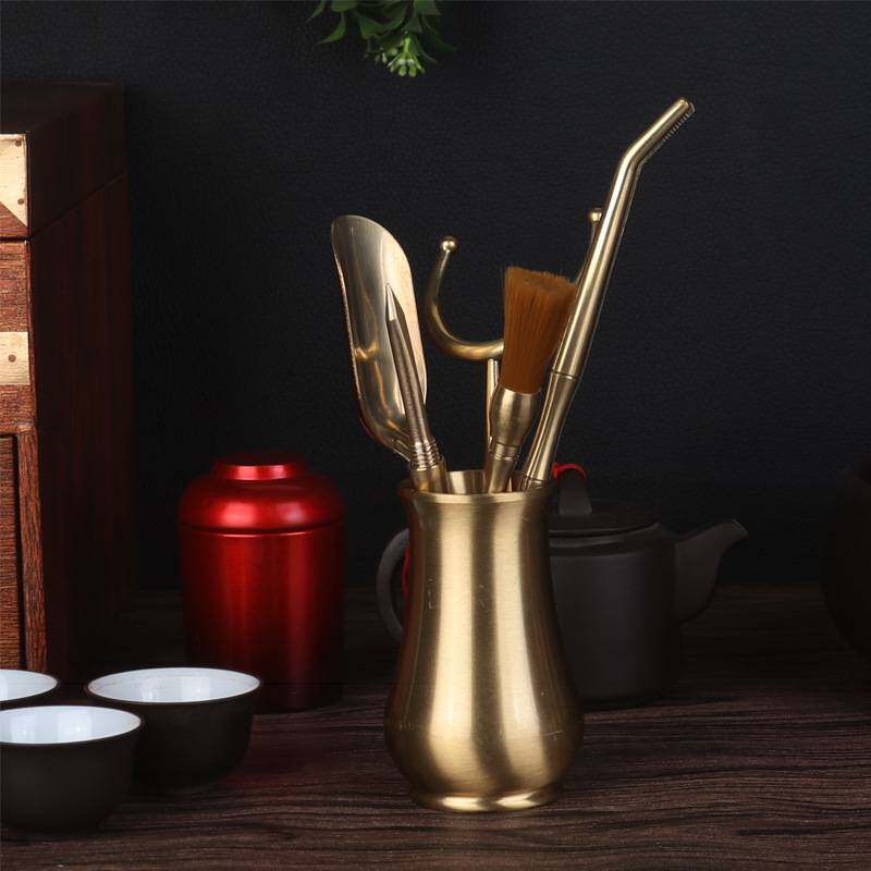 黄铜功夫茶具套装茶夹茶刀茶叶勺