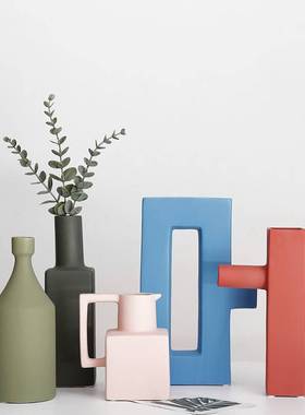 薇荨北欧几何不规则花瓶莫兰迪