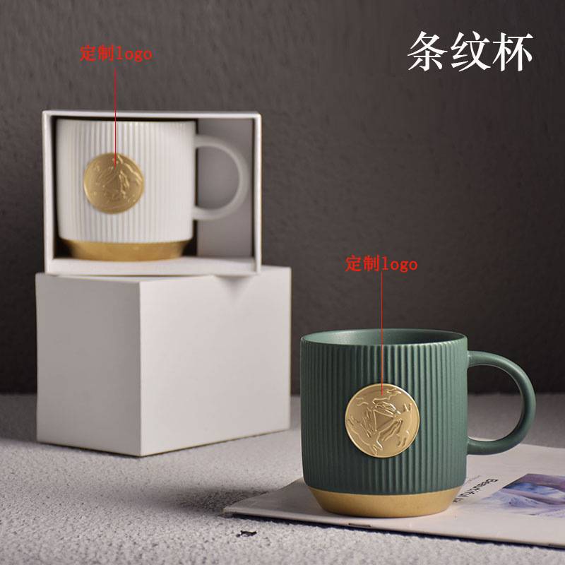 星巴风陶瓷杯铜牌马克杯牛奶