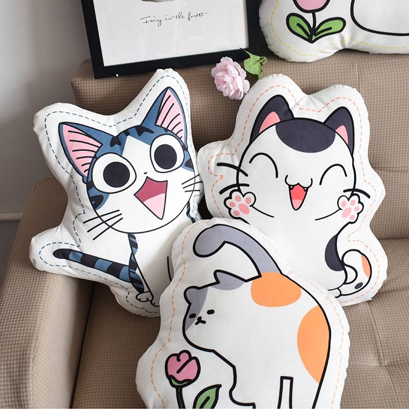 猫咪异形抱枕一件定制卡通动物枕