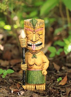 欧美玛雅图腾火把部落微景观树脂