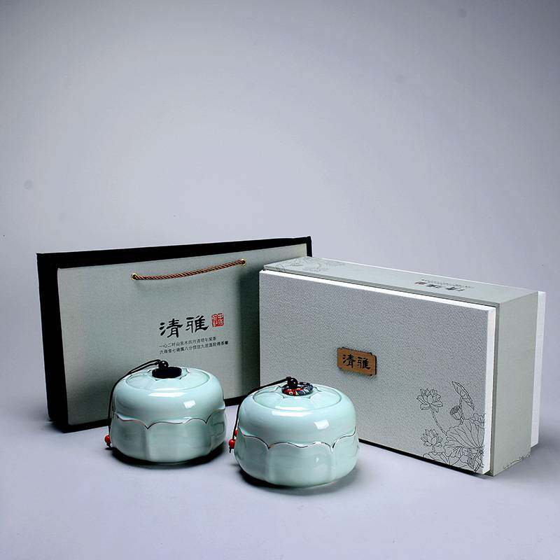 新款茶叶包装陶瓷茶叶罐绿茶礼盒