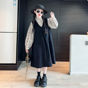 女童春装套装2026新款儿童洋气公主连衣裙女孩大童早春网红两件套