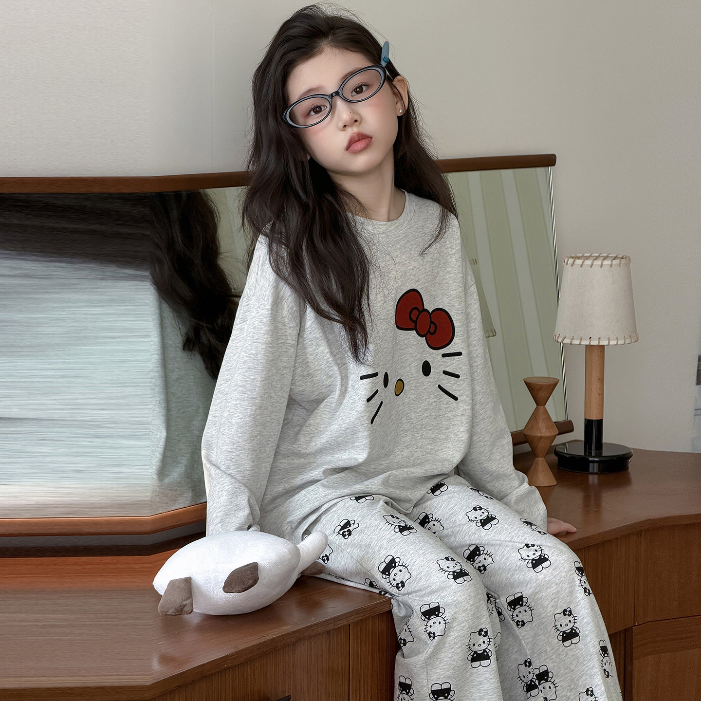 儿童睡衣春季2026新款女童纯棉长袖套装女孩大童春秋高颜值家居服