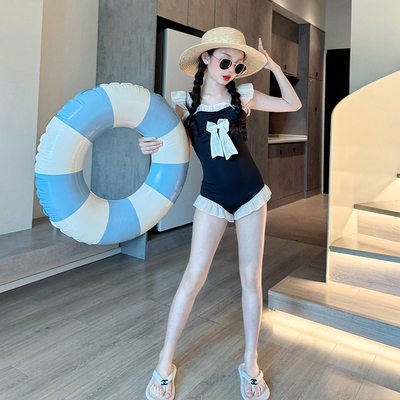 女童泳衣夏季2025新款儿童洋气连体泳装12岁大童女孩高级感游泳衣