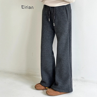 女童裤子2025秋冬新款儿童一体绒微喇裤大童女孩冬季加厚运动长裤