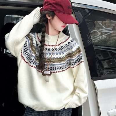 女童秋冬款毛衣2025新款儿童加厚针织衫中大童女孩冬季超好看上衣