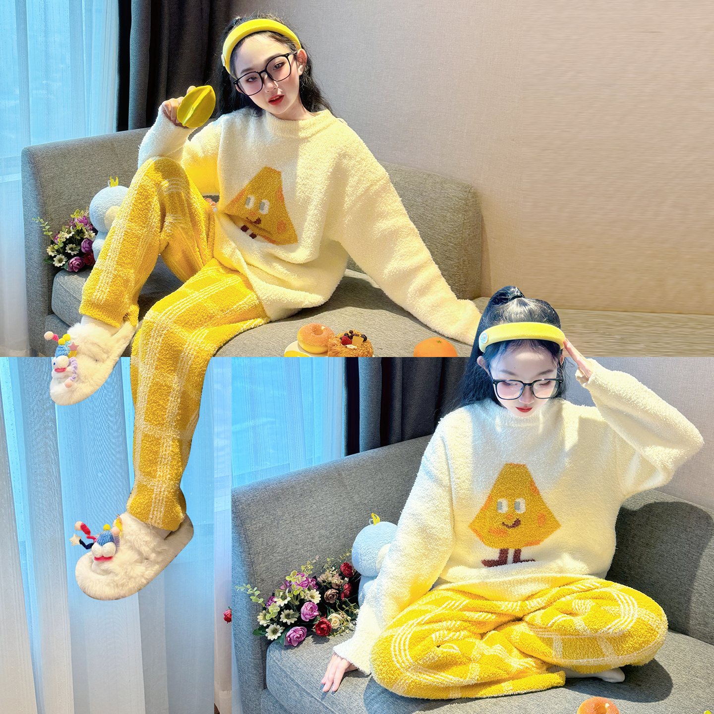 女童珊瑚绒睡衣冬2025新款儿童加厚家居服大童女孩冬季法兰绒套装