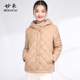 妙采2025新款 棉服 连帽婆婆纯色夹棉大码 妈妈装 夹棉外套气质短款