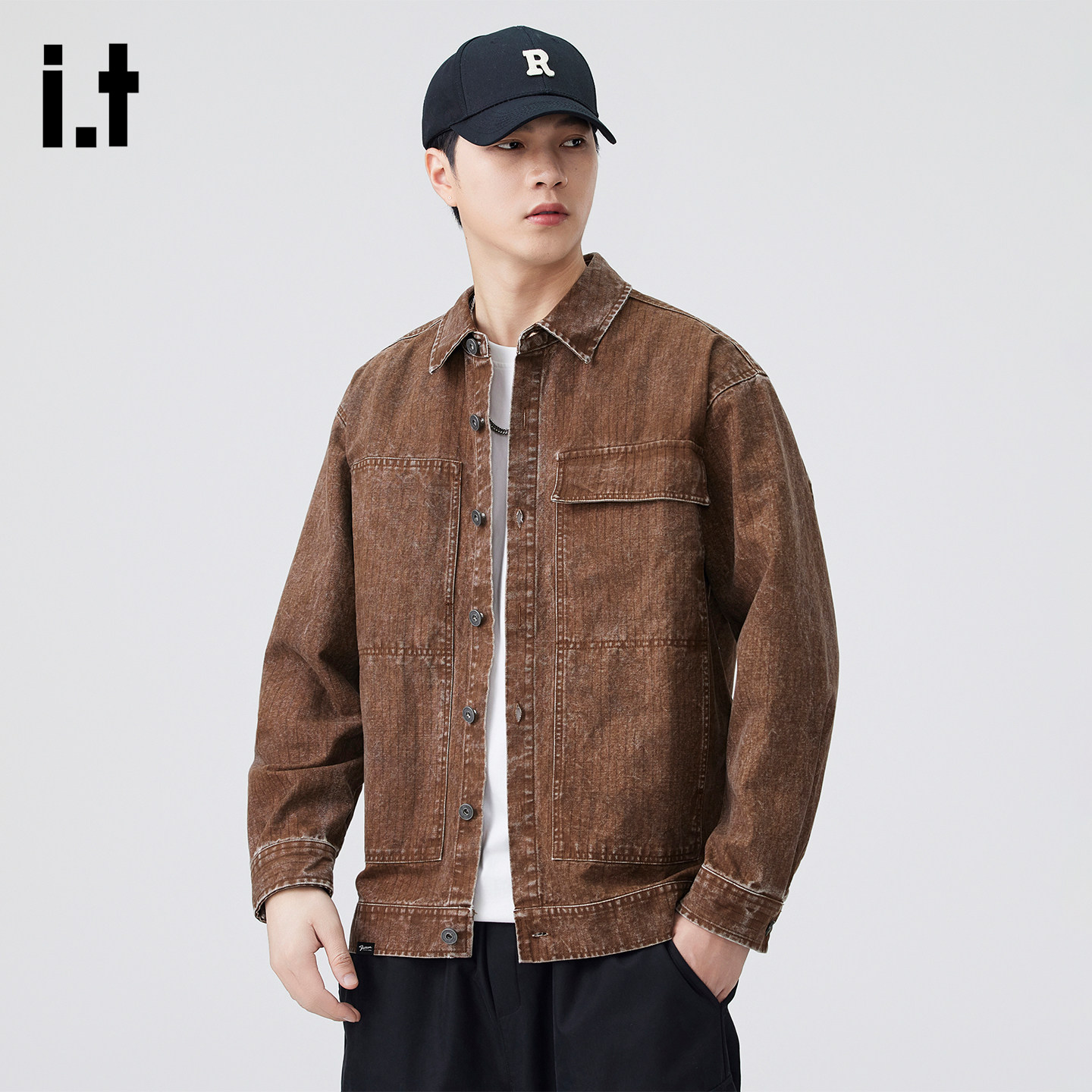 it :5cm/FIVECM纯色男士翻领复古日系潮流工装百搭时尚休闲夹克,男装,牛仔衬衫,淘宝优惠券,粉丝福利购,淘宝优惠卷