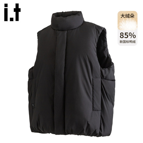 it5cm黑色立领羽绒马甲