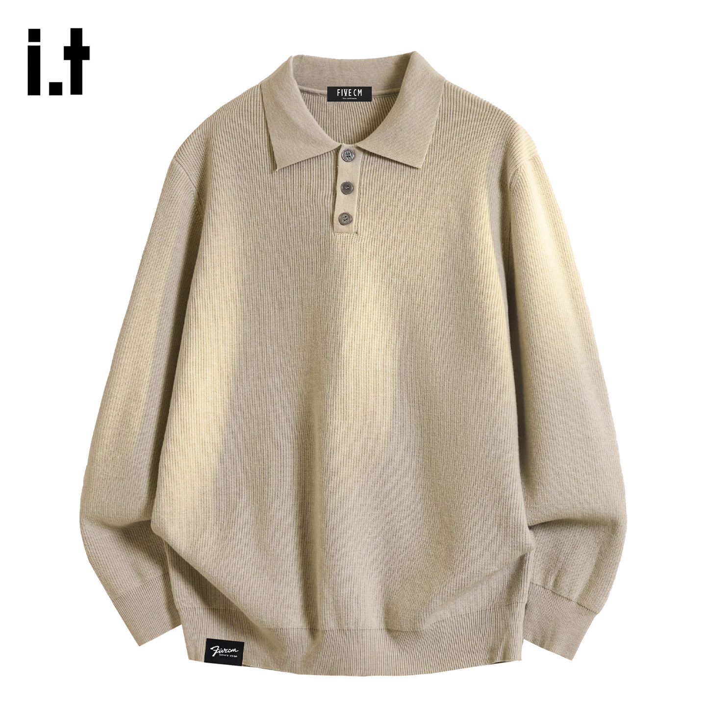 it :5cm/FIVECM老钱风翻领POLO毛衣男春季高级感针织衫打底衫上衣