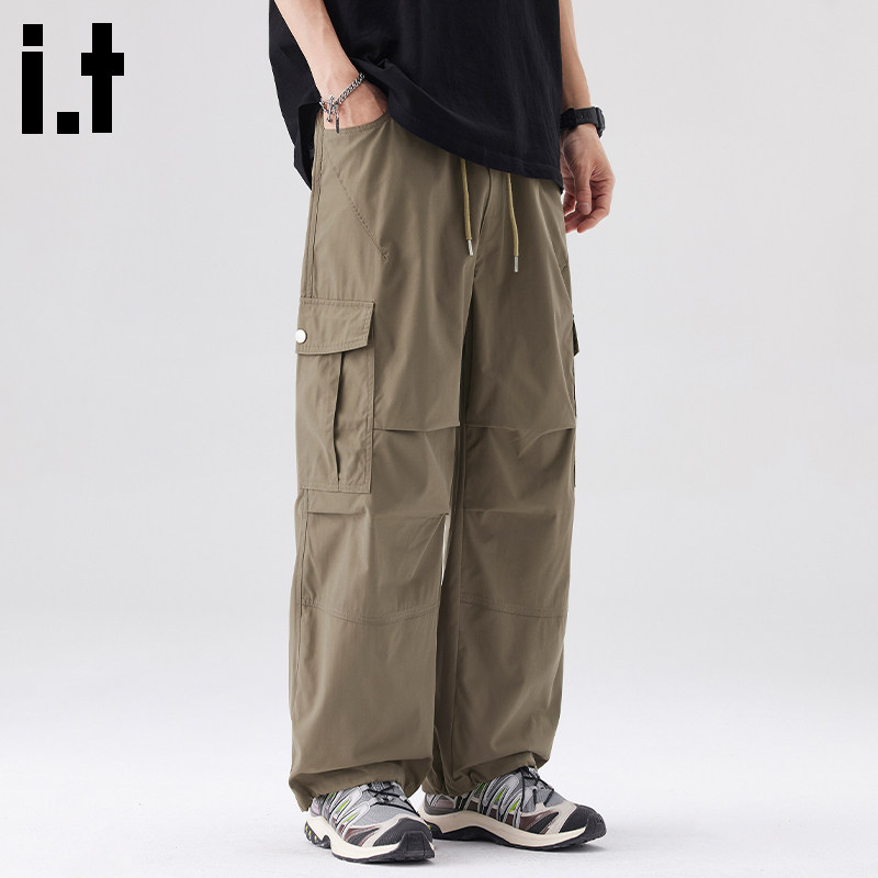 it FIVECM工装裤男装春夏季薄款宽松多口袋百搭显瘦休闲裤B