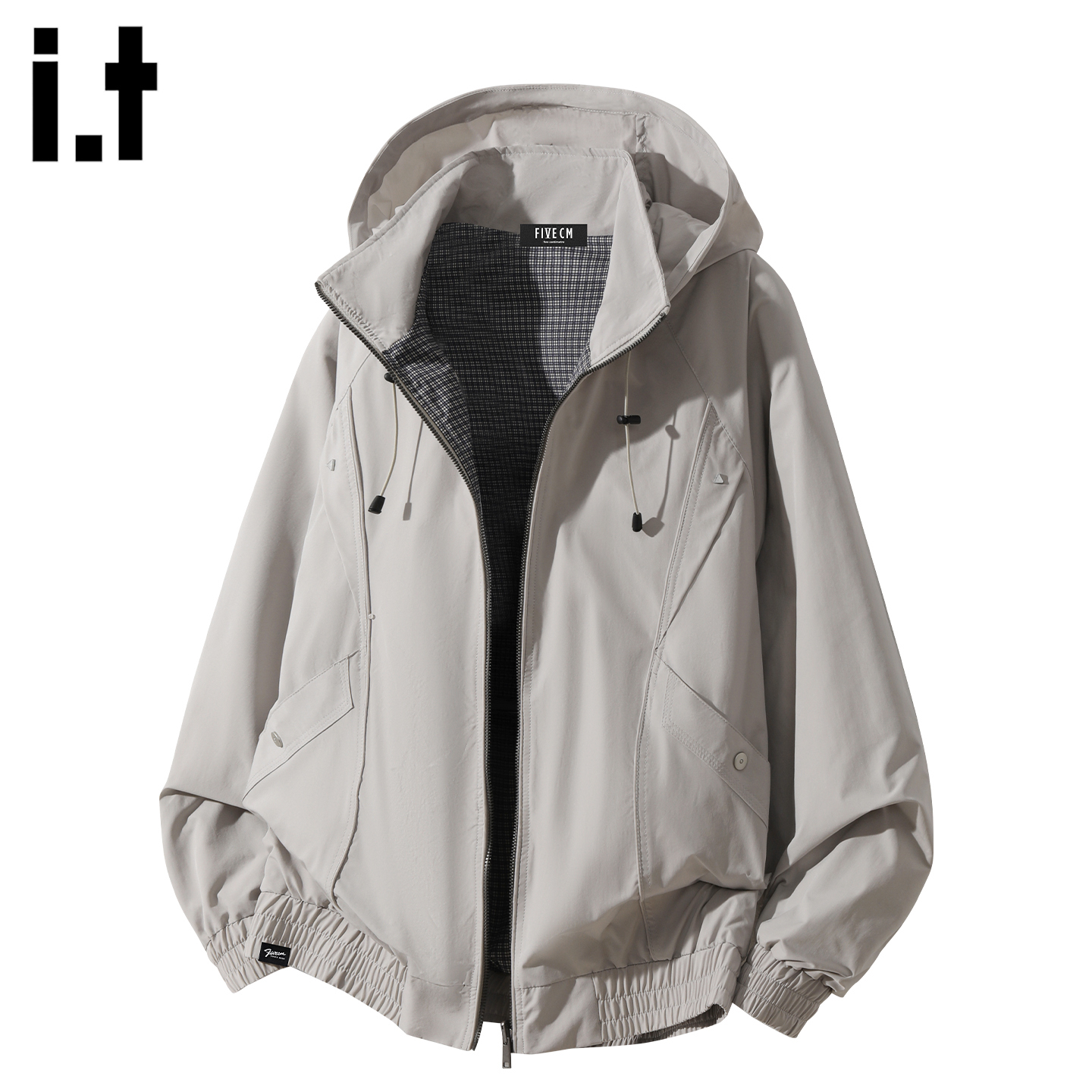 痞帅连帽冲锋衣外套男士2025新款