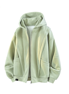 it :5cm/FIVECM绿色连帽拉链开衫宽松卫衣外套男士2025秋冬款上衣
