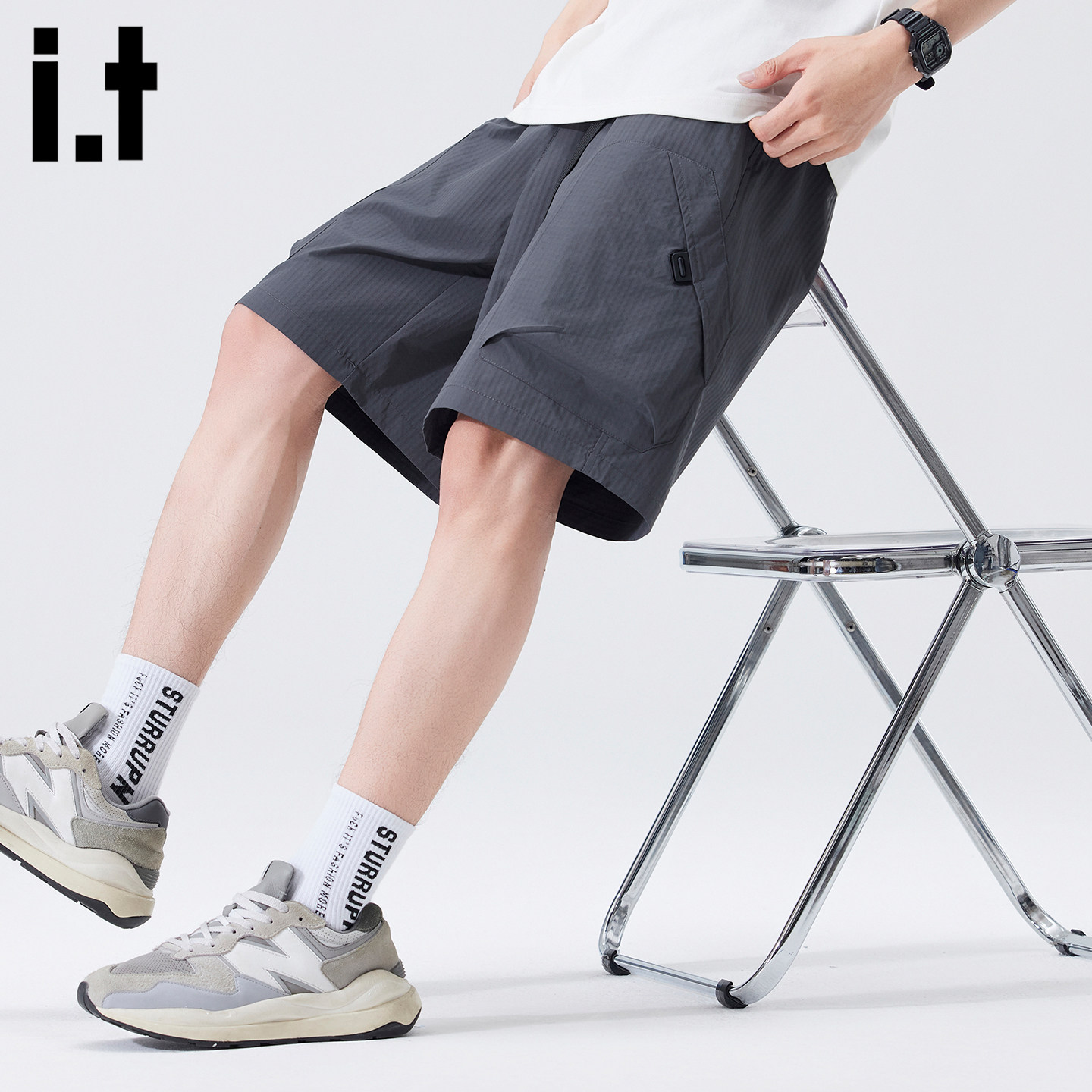 it :5cm/FIVECM美式复古工装短裤夏季薄款宽松五分裤休闲运动裤男