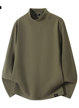 it :5cm/FIVECM半高领德绒长袖T恤男士2025秋冬季简约打底衫上衣