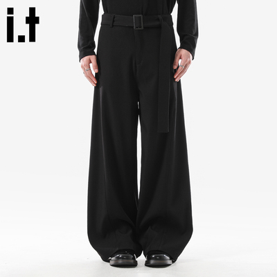 it :5cm/FIVECM美式腰带西装阔腿裤男女潮流2025宽松直筒休闲裤