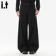 男女潮流2025宽松直筒休闲裤 腰带西装 阔腿裤 5cm FIVECM美式