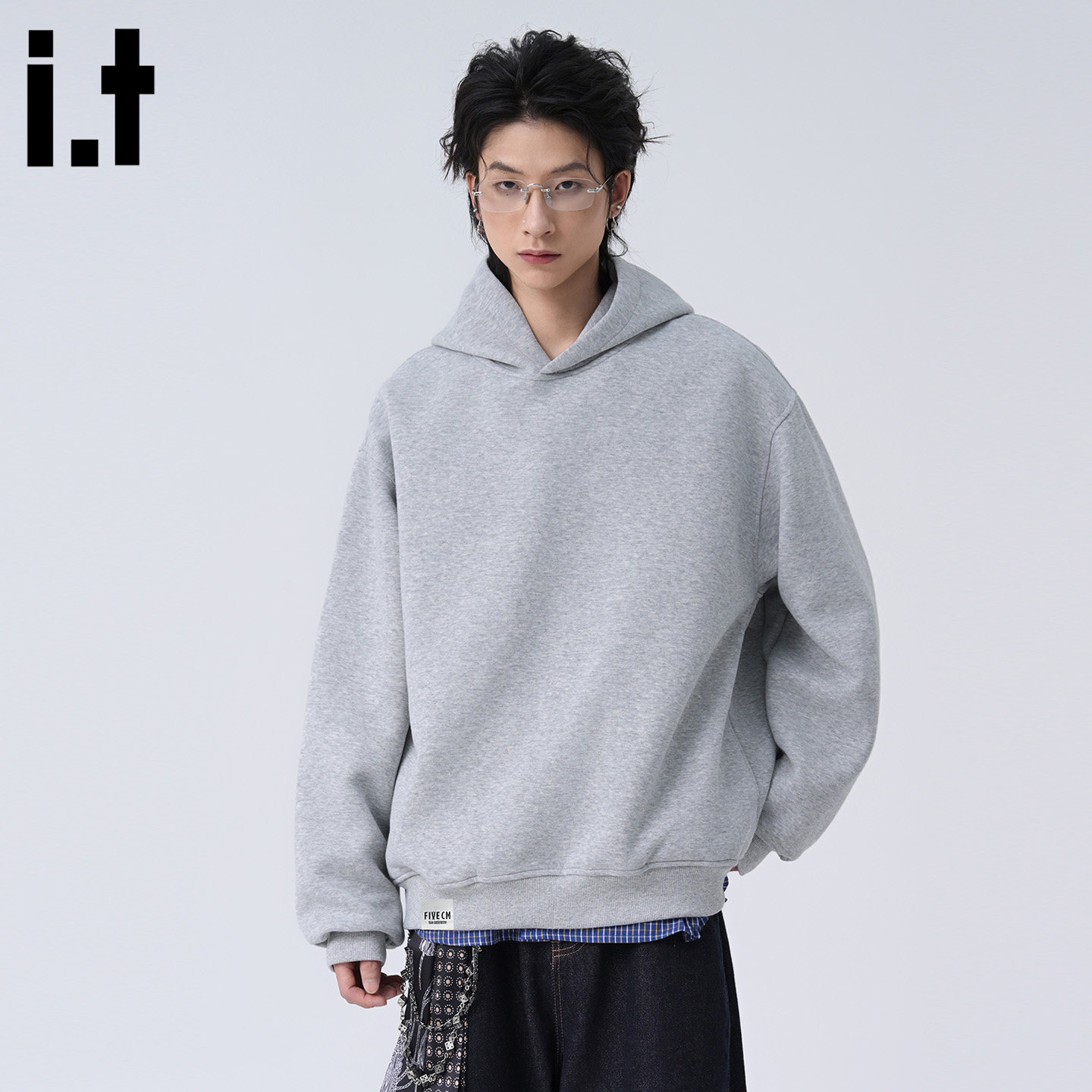 it :5cm/FIVECM连帽套头卫衣男女款2025秋季潮流宽松百搭帽衫外套