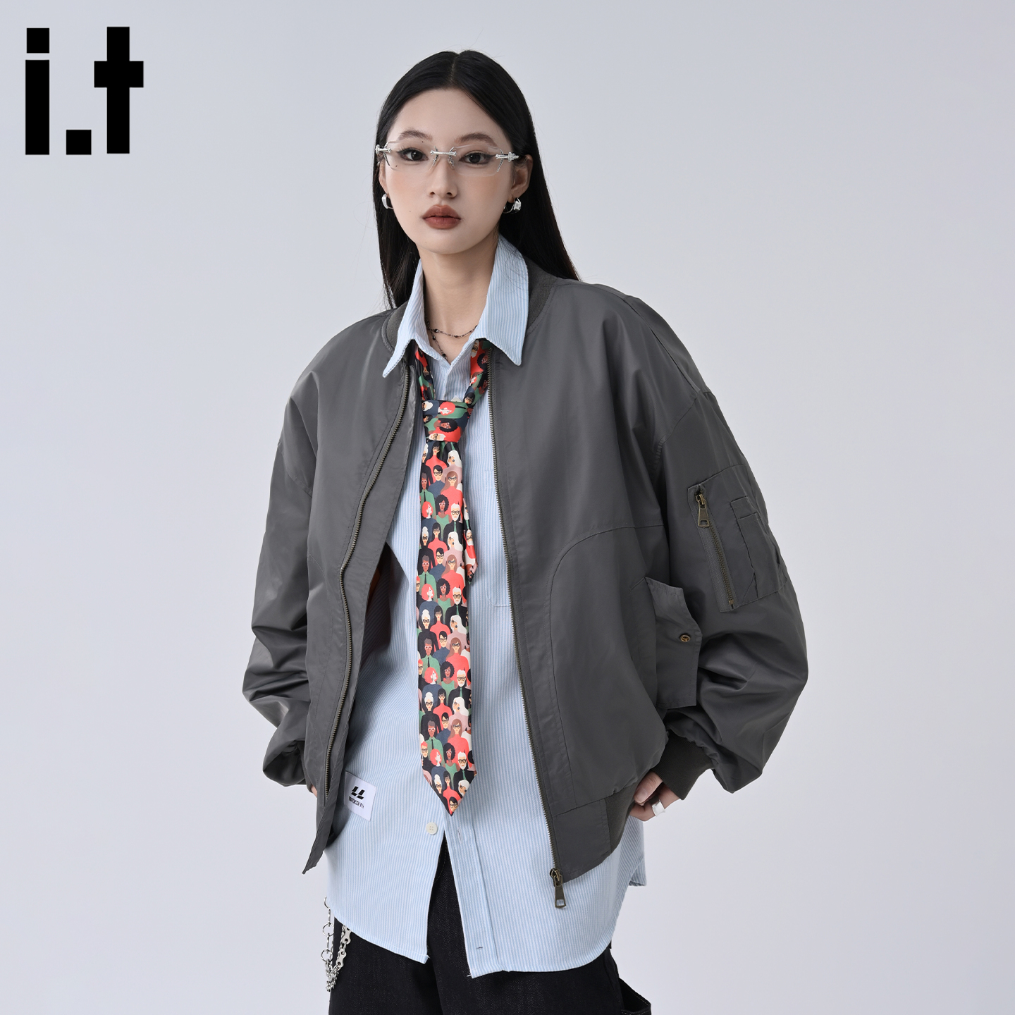 it者复古高街空军飞行夹克外套