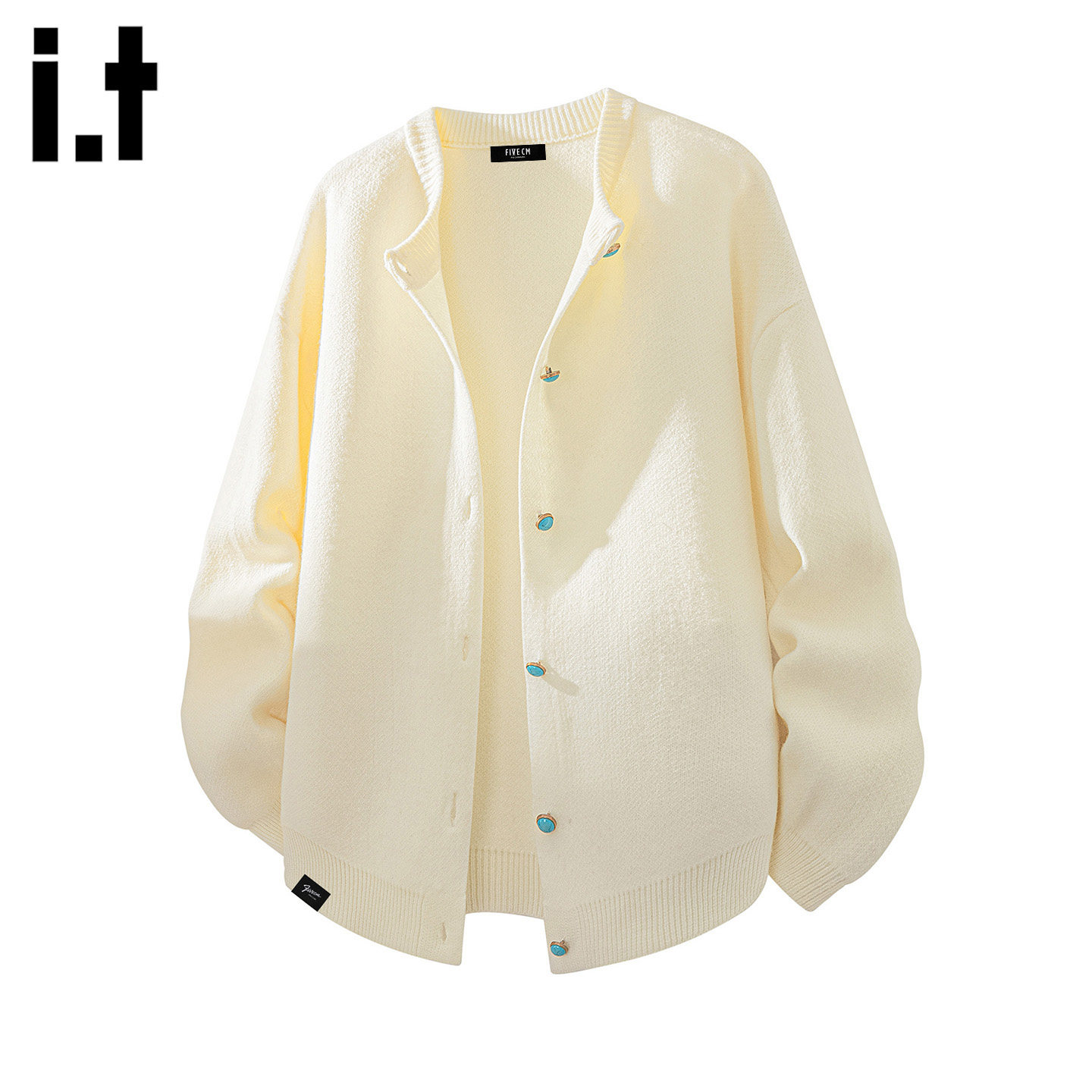 it :5cm/FIVECM青年软糯针织开衫圆领毛衣男款2025秋冬季宽松外套