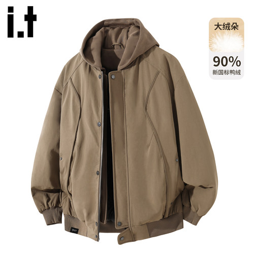 时尚连帽羽绒服男士2025冬季加厚