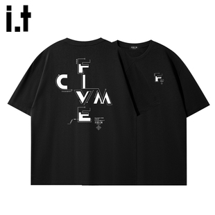 it :5cm/FIVECM美式复古重磅纯棉短袖t恤男女夏季高级感半袖上衣