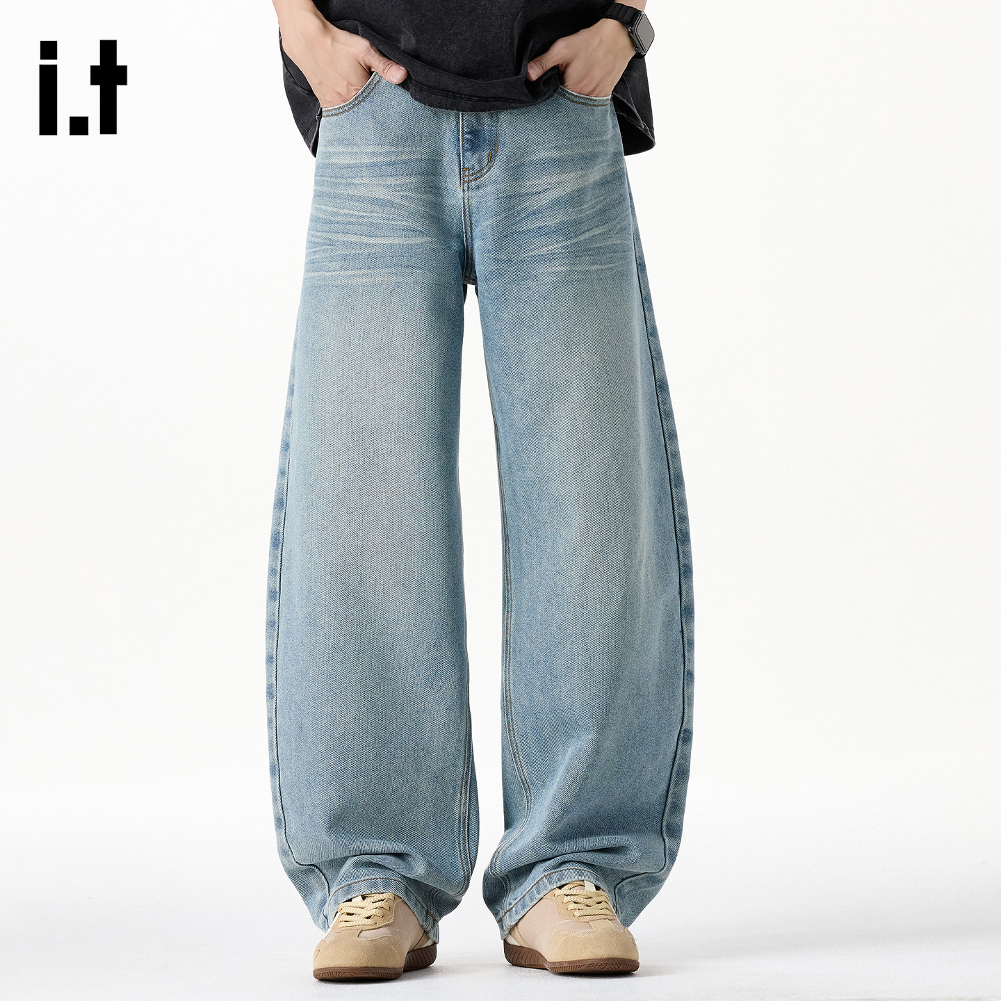 it :5cm/FIVECM2026款男士宽松工装牛仔裤多口袋潮牌耐磨休闲长裤,男装,牛仔裤,淘宝优惠券,粉丝福利购,淘宝优惠卷