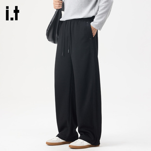 条纹黑色运动休闲裤 FIVECM美式 男款 百搭韩版 宽松阔腿长裤 5cm