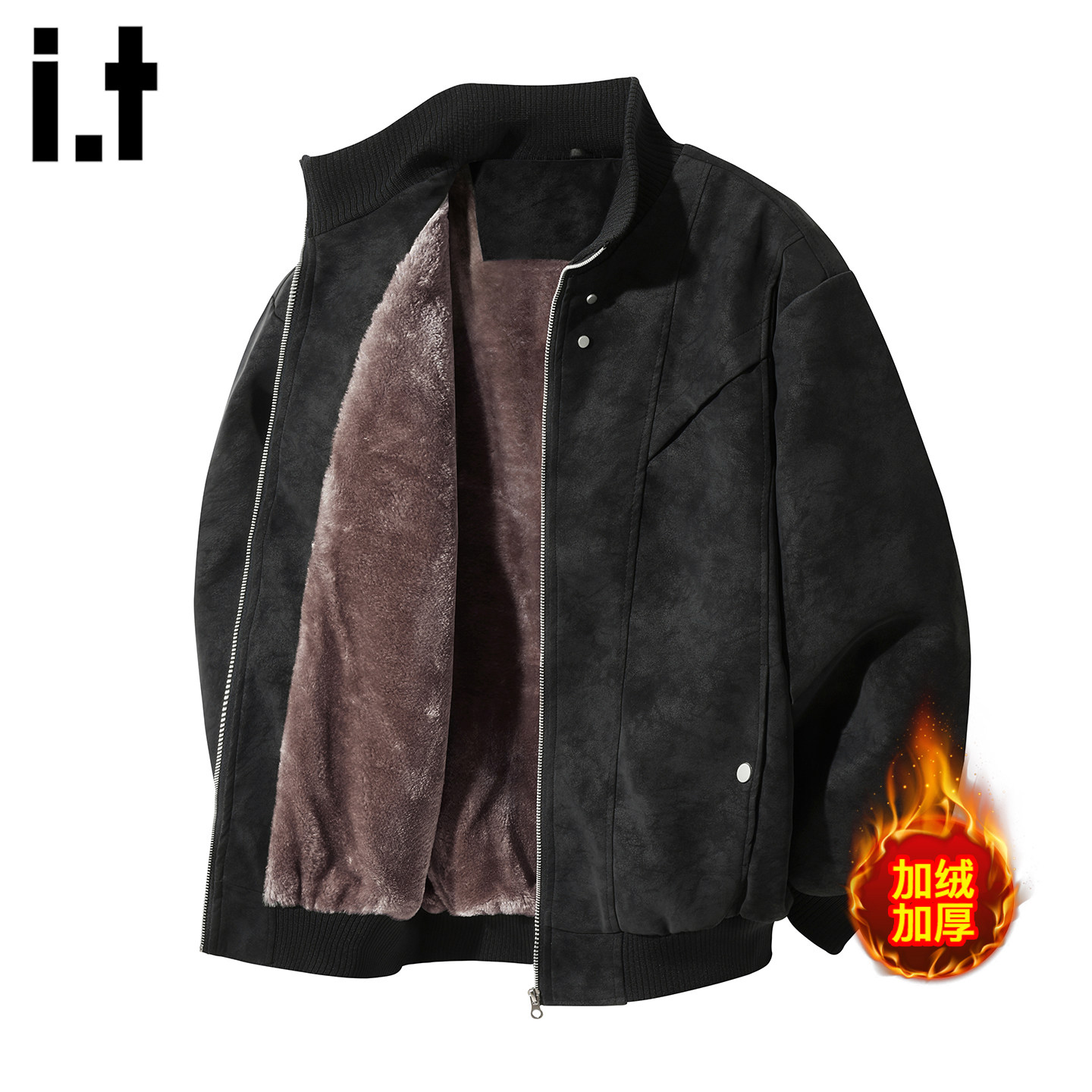 it :5cm/FIVECM痞帅麂皮加绒保暖夹克男款2025冬季高级感加厚外套