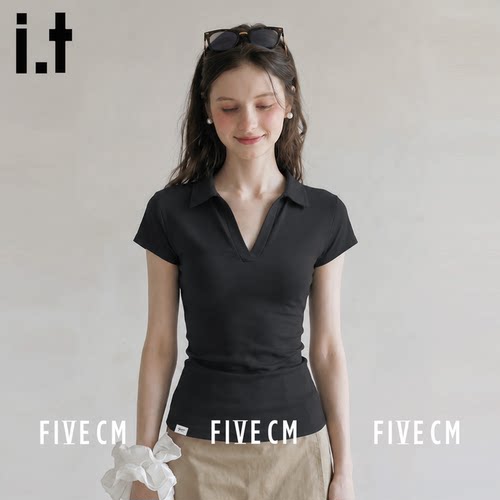 itFIVECMpolo领小飞袖上衣女