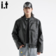 5cm FIVECM黑色pu皮皮衣夹克外套男士 2025新款 秋冬款 机车上衣