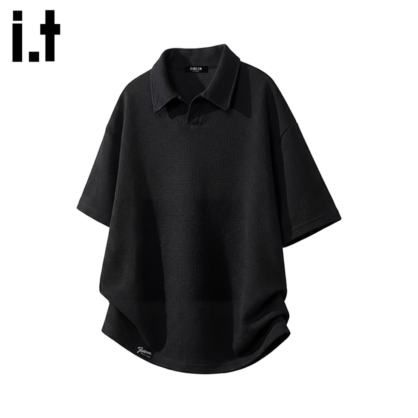 it FIVECM美式复古老钱风t恤痞帅休闲宽松短袖2026夏季男士polo衫