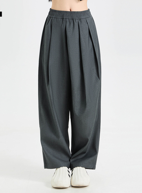 it :5cm/FIVECM潮流西装裤男女2025新款夏秋季休闲阔腿百褶九分裤