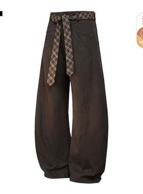 it :5cm/FIVECM美式复古休闲裤男款2025秋冬加绒加厚宽松弯刀裤子