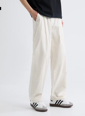 it :5cm/FIVECM白色休闲西装裤男女2025新款夏季高级感直筒裤长裤