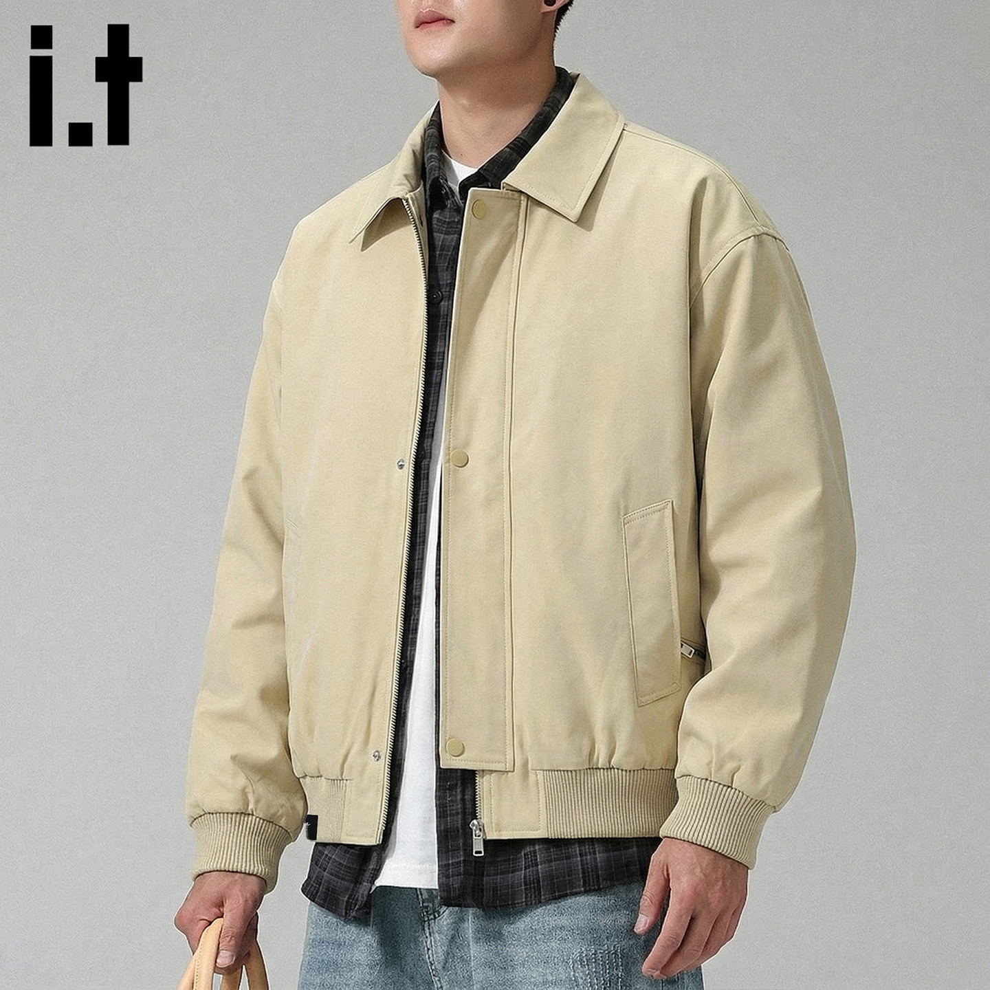 it :5cm/FIVECM老钱风抗皱面料春季夹克简约商务休闲翻领男士外套