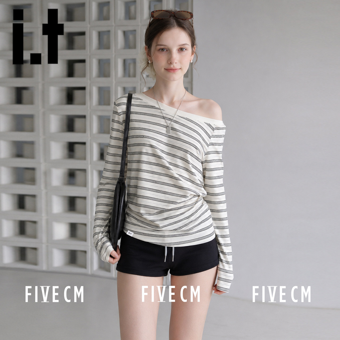 itFIVECM秋季条纹长袖T恤女新款