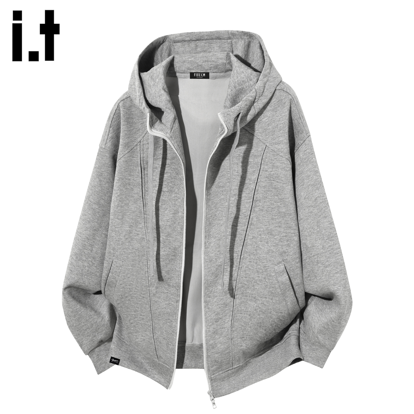 灰色连帽开衫卫衣男士2025秋冬