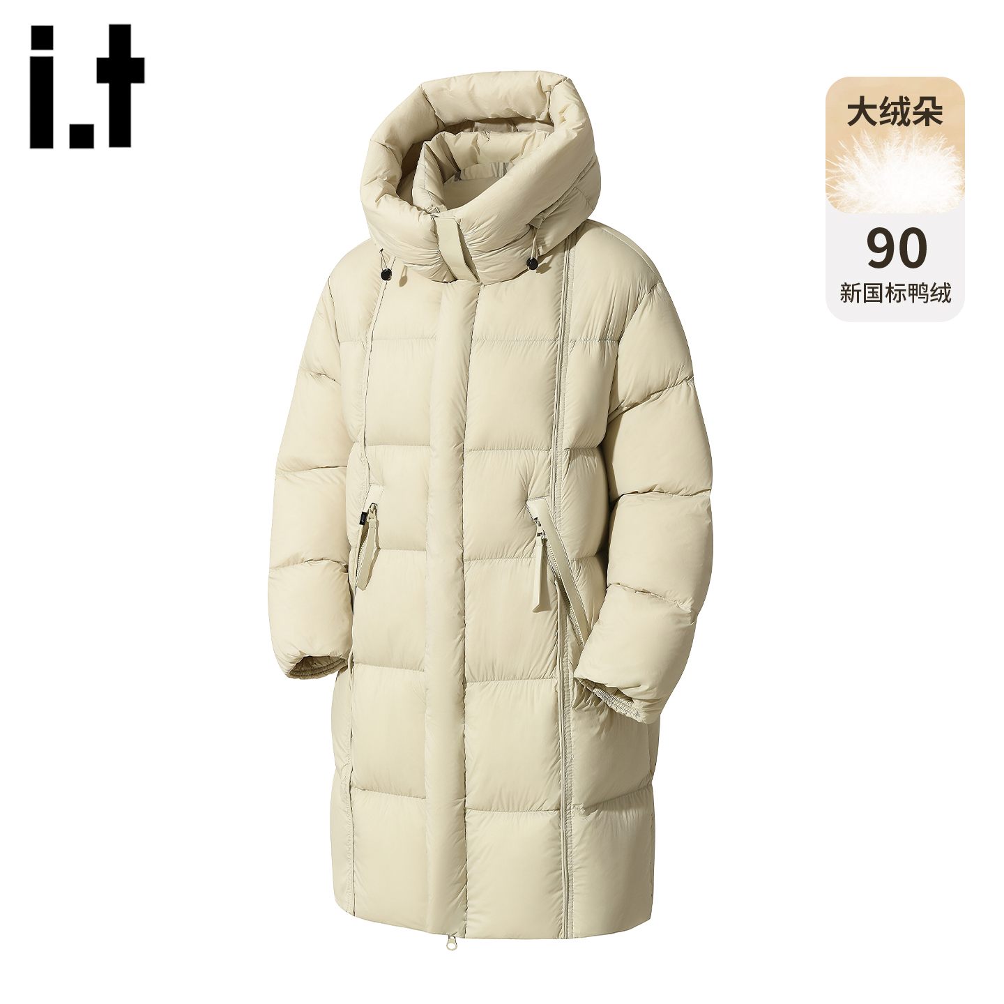 it5cm/FIVECM长款连帽加厚羽绒
