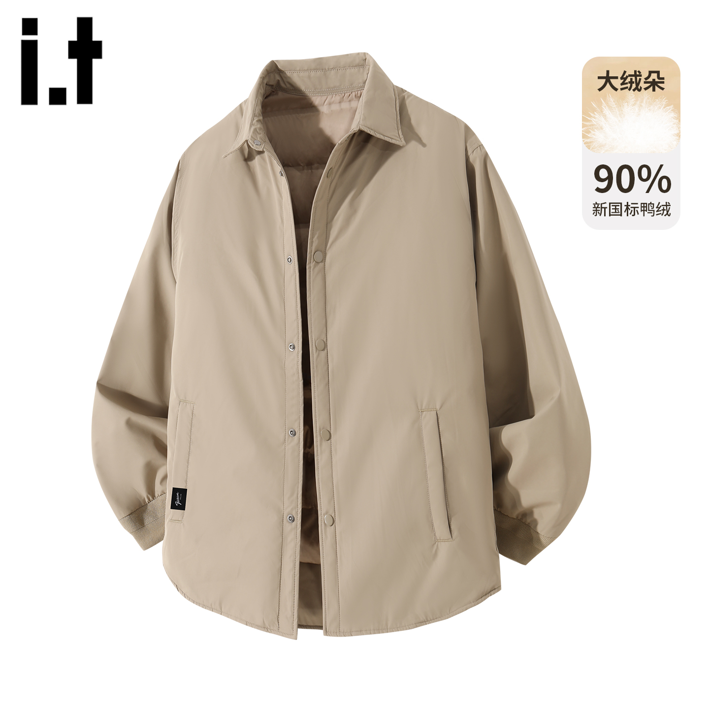 it5cm复古翻领羽绒服