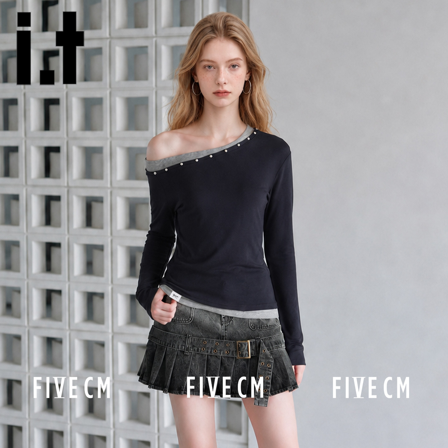 itFIVECM秋季宽松长袖T恤女新款