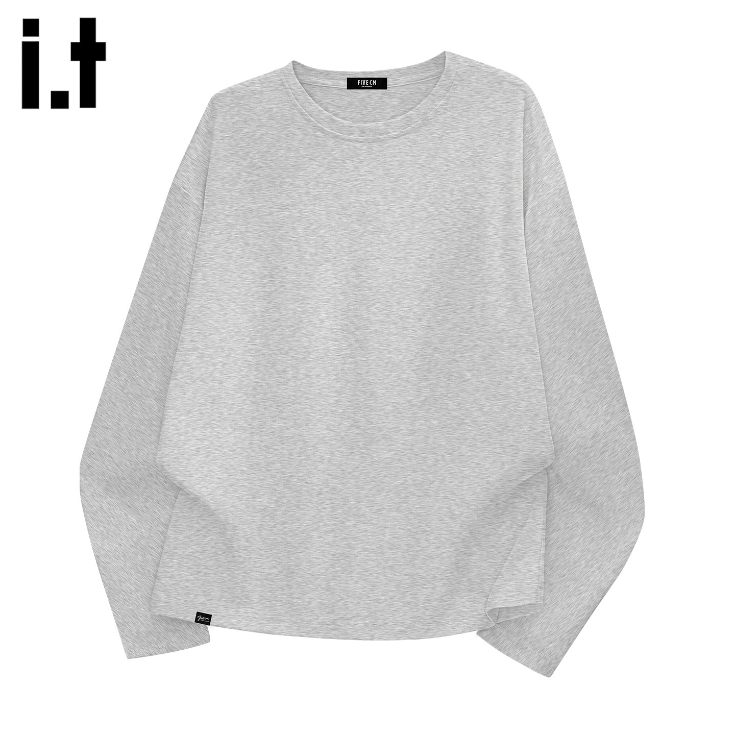 it :5cm/FIVECM春季潮牌纯色重磅男生上衣卫衣男女款圆领长袖T恤
