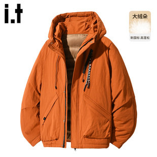 it :5cm/FIVECM多巴胺连帽工装羽绒服男士冬季户外保暖白鸭绒外套