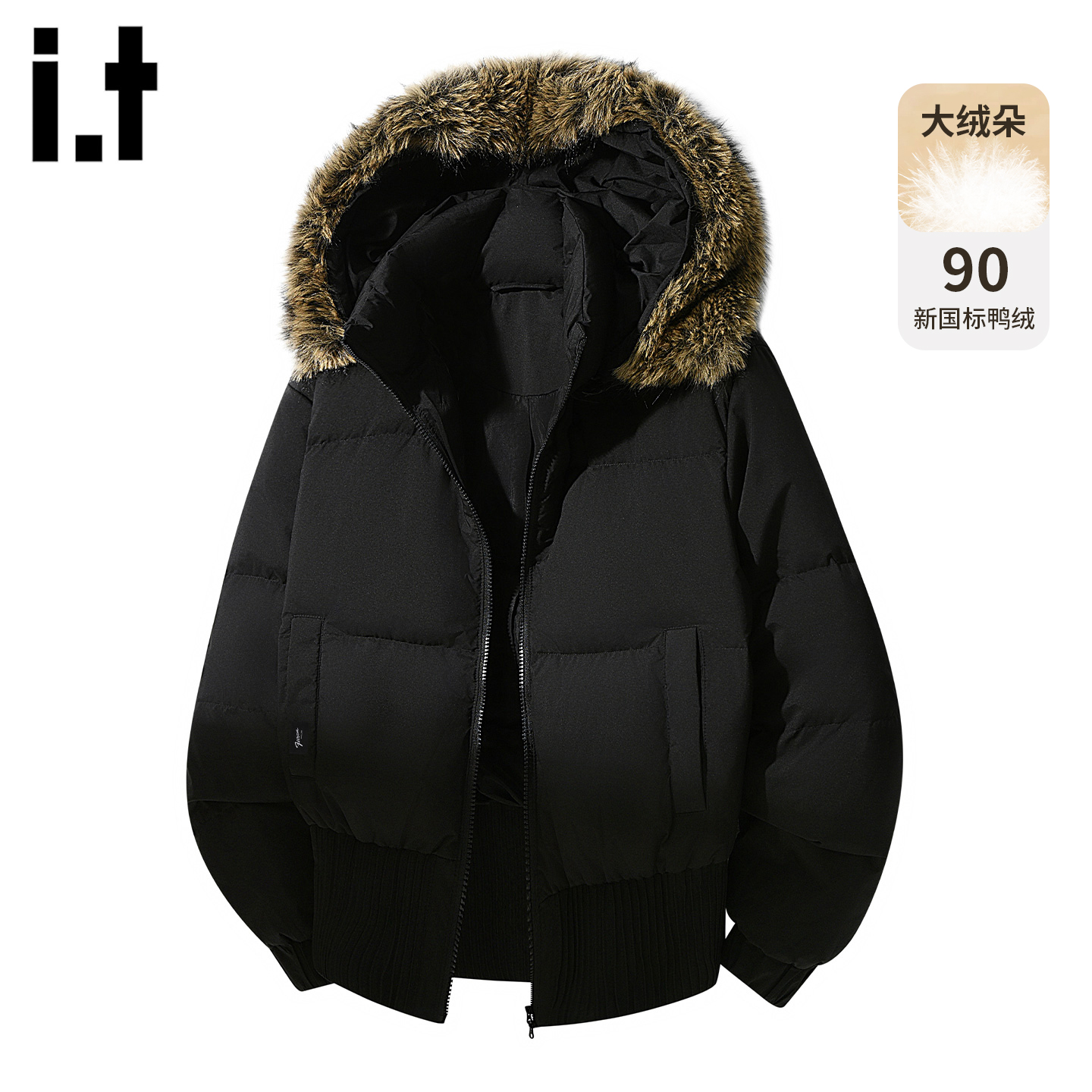 it5cm/FIVECM大毛领连帽短款