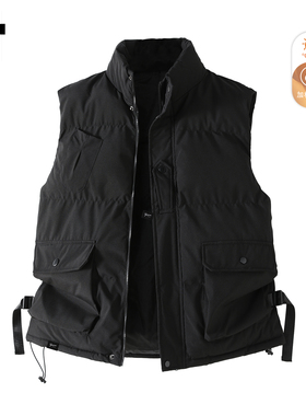 it :5cm/FIVECM黑色加棉加厚工装棉衣马甲男女冬季面包服内搭坎肩